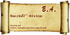 Baczkó Alvina névjegykártya